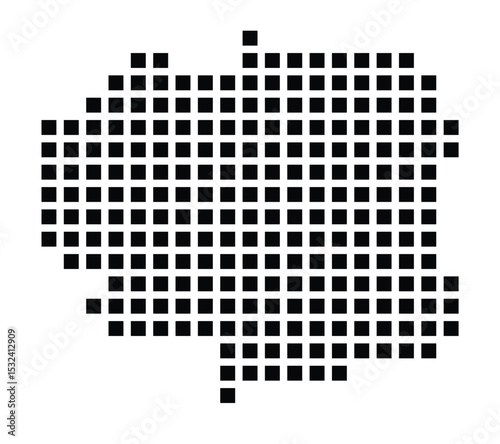 Symbol Map of the City Zgierz (Poland) showing the city with a pattern of just a few black squares