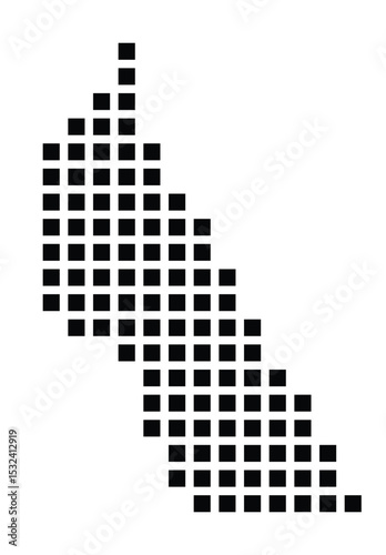 Symbol Map of the City Cacem e Sao Marcos (Portugal) showing the city with a pattern of just a few black squares