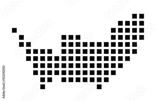 Symbol Map of the City Massama e Monte Abraao (Portugal) showing the city with a pattern of just a few black squares