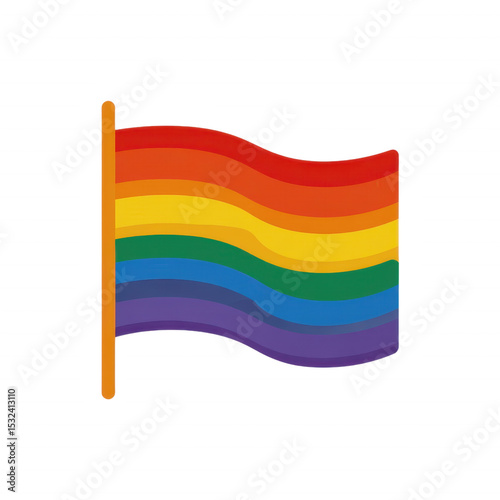 Rainbow Flag: A vibrant and symbolic rainbow flag, waving proudly, representing love, acceptance, and the beautiful diversity of the world.