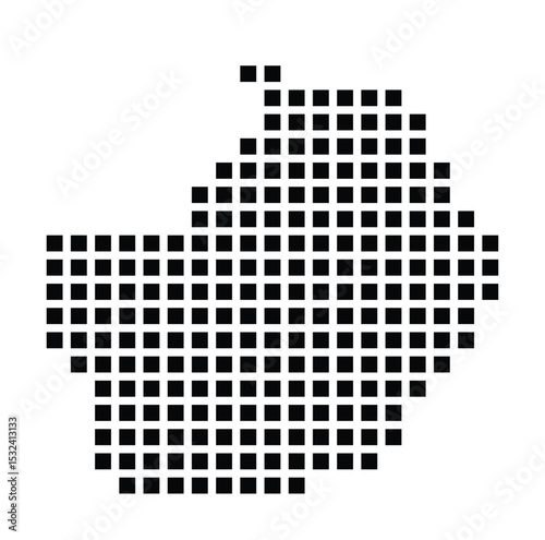 Symbol Map of the City Nogueira, Fraiao e Lamacaes (Portugal) showing the city with a pattern of just a few black squares
