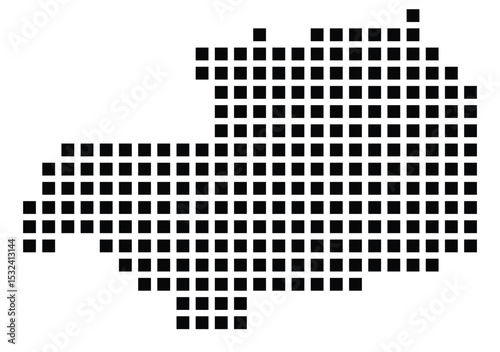 Symbol Map of the City Eskilstuna (Sweden) showing the city with a pattern of just a few black squares