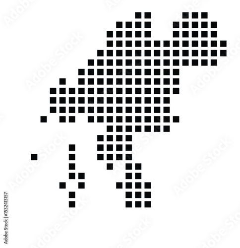Symbol Map of the City Goeteborg (Sweden) showing the city with a pattern of just a few black squares