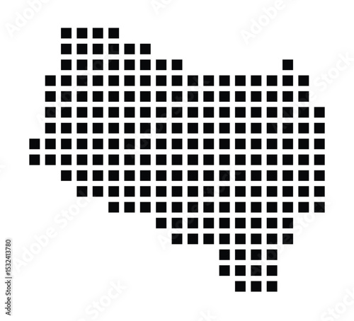 Symbol Map of the City Martin (Slovakia) showing the city with a pattern of just a few black squares
