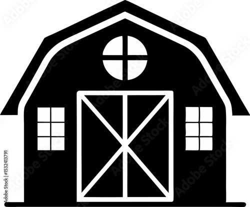 Barn Door Silhouette Vector Illustration 