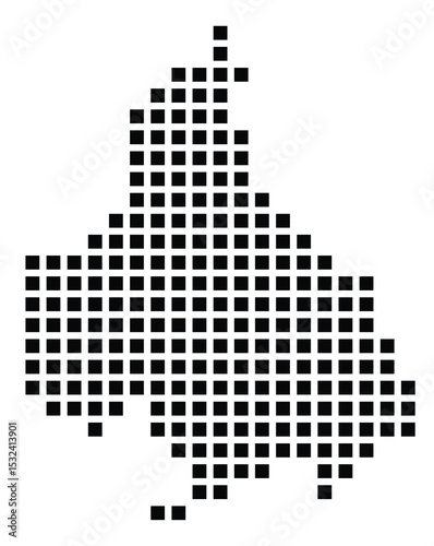Symbol Map of the City Nitra (Slovakia) showing the city with a pattern of just a few black squares