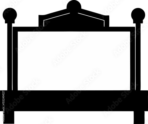 Bulletin Board Silhouette Vector Illustration 