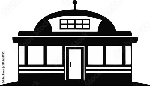 Diner Silhouette Vector Illustration 