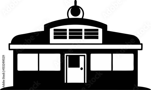 Diner Silhouette Vector Illustration 