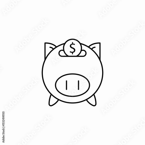 piggy bank savings icon sign vector