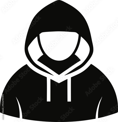 Hoodie Cap Silhouette Vector Illustration 
