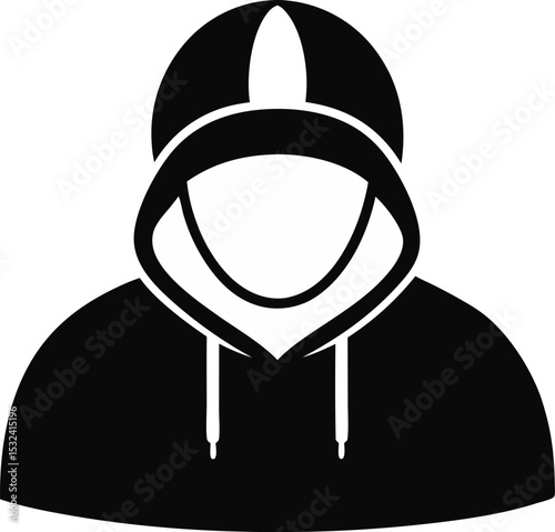 Hoodie Cap Silhouette Vector Illustration 