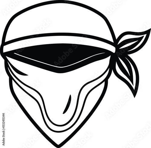 Bandana – black silhouette on white background