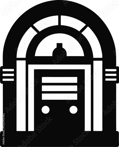 Jukebox Silhouette Vector Illustration 