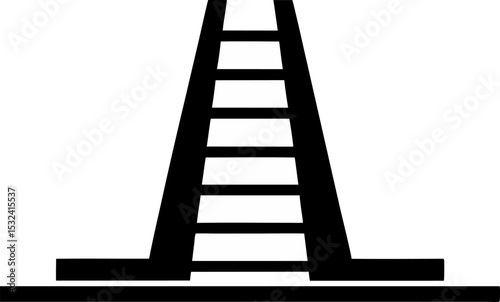 Ladder Silhouette Vector Illustration 