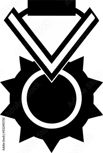 Medal Silhouette Vector Illustration 