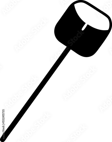 Marshmallow Stick Silhouette Vector Illustration 