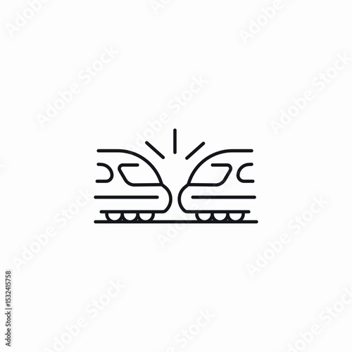train collision icon sign vector