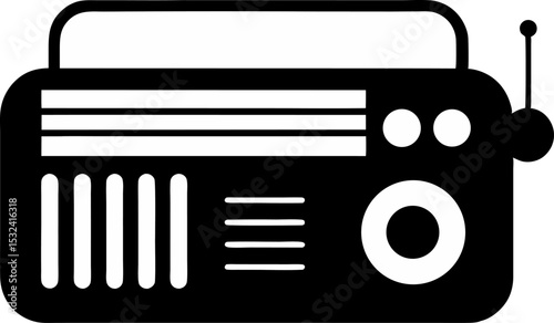 Radio Silhouette Vector Illustration 