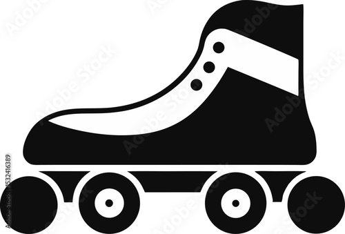 Roller Skate Silhouette Vector Illustration 
