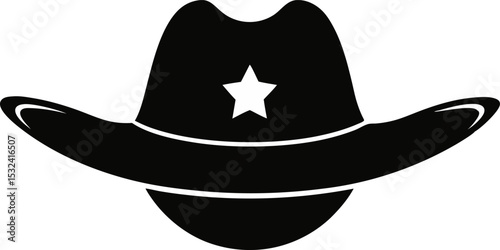 Sheriff Hat Silhouette Vector Illustration 