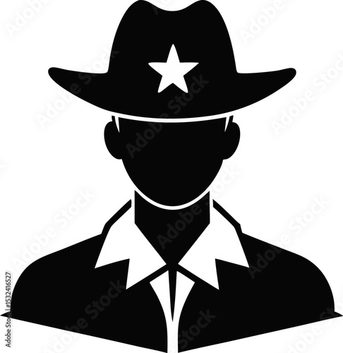 Sheriff Silhouette Vector Illustration 