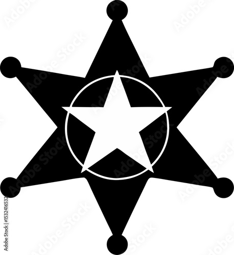 Sheriff Star Silhouette Vector Illustration 