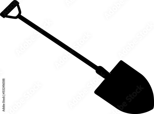 Shovel Silhouette Vector Illustration 