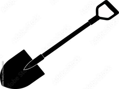 Shovel Silhouette Vector Illustration 