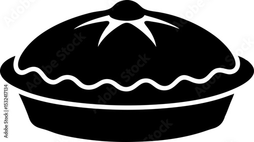 Thanksgiving Pie Silhouette Vector Illustration 