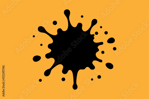 Abstract Black Ink Splash A Bold Graphic Design Element
