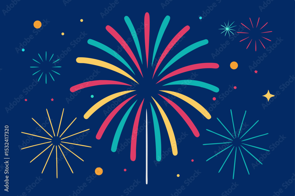 Naklejka premium Vibrant Fireworks Display A Celebration of Light and Color