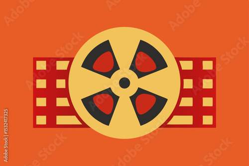Vintage Film Reel Retro Movie Icon Design Element