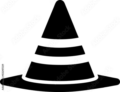 Traffic Cone Silhouette Vector Illustration 