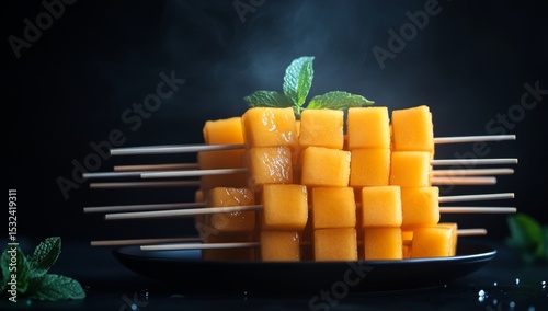 Threaded onto bamboo skewers, succulent melon cubes become a refreshing and juicy treat that is perfect for summer picnics and outdoor gatherings