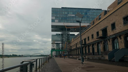 Wallpaper Mural The Rheinauhafen district with modern architecture Crane Houses in Cologne, Germany. Torontodigital.ca