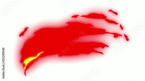Cartoon fire , fire cartoon graphics, anime fire. Set cartoon loop animation fire or flame isolated on white background. 