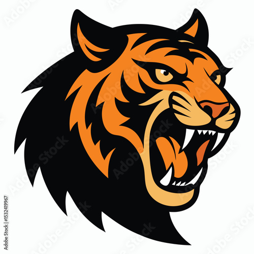 Wild lion head mascot vector illustration for tattoo art