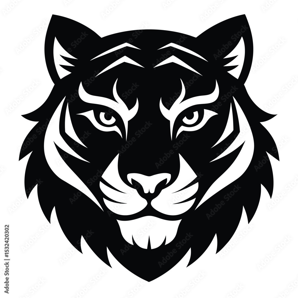 Fototapeta premium Regal lion head vector illustration perfect for a wild animal tattoo or mascot