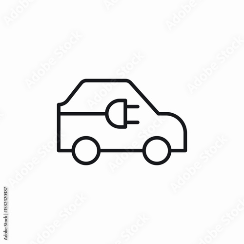 electric vehicle icon sign vector