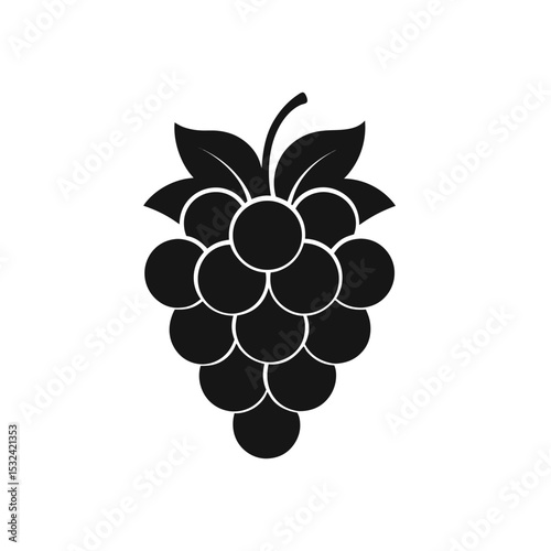 Minimalist Grapes Fruit Icon – Silhouette Style