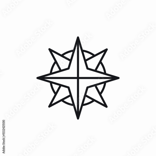 marine compass icon sign vector