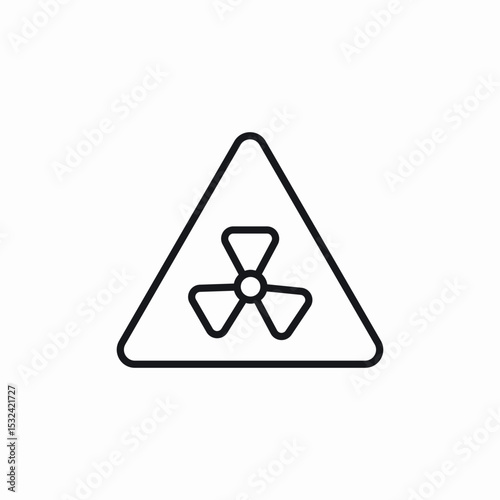 radiation warning icon sign vector