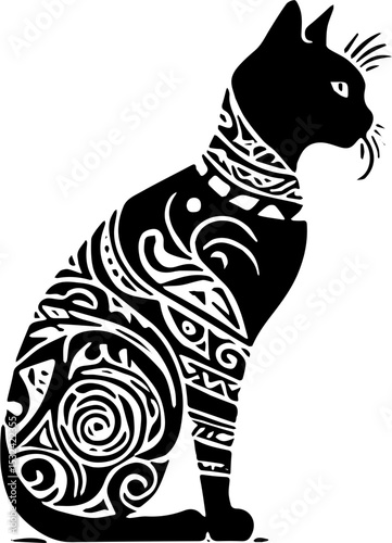 Wallpaper Mural vector illustration of a black tribal cat Torontodigital.ca