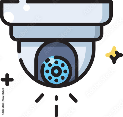 Vector CCTV camera icon ideal for surveillance, monitoring systems, building security, or home protection graphic elements.