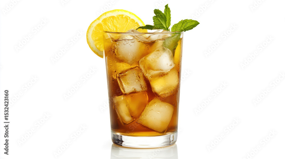 cocktail with lemon isolated whie background cocktail with lemon isolated whie background
