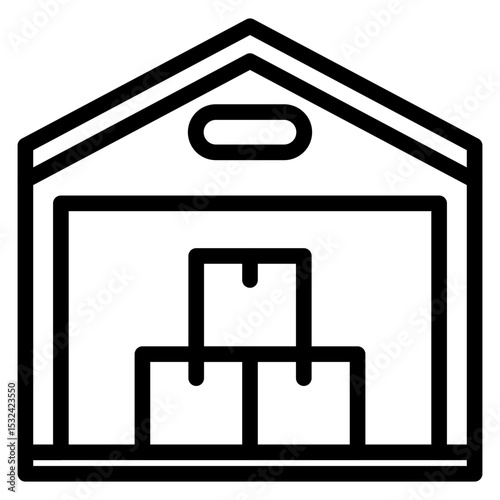 Vector Design Warehouse Icon Style