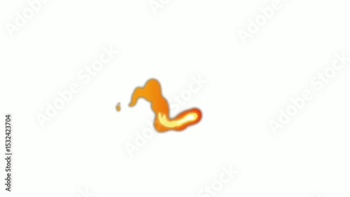 Cartoon fire , fire cartoon graphics, anime fire. Set cartoon loop animation fire or flame isolated on white background. 