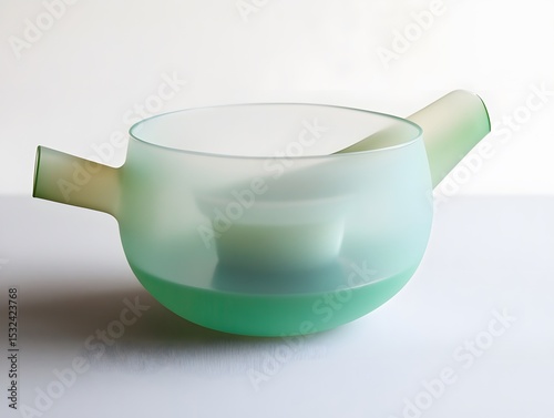 Elegant Frosted Glass Vessel with Two Handles Modern Home Decor