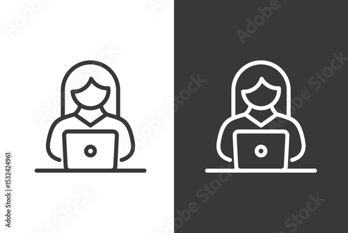 Online Tutor and Virtual Teaching Icon, Web Conference and E-Learning Illustration, logo design, virtual teaching icon, remote education, online instructor